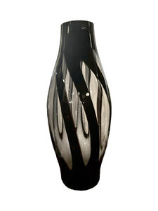 Large Black Stripe Murano Vase